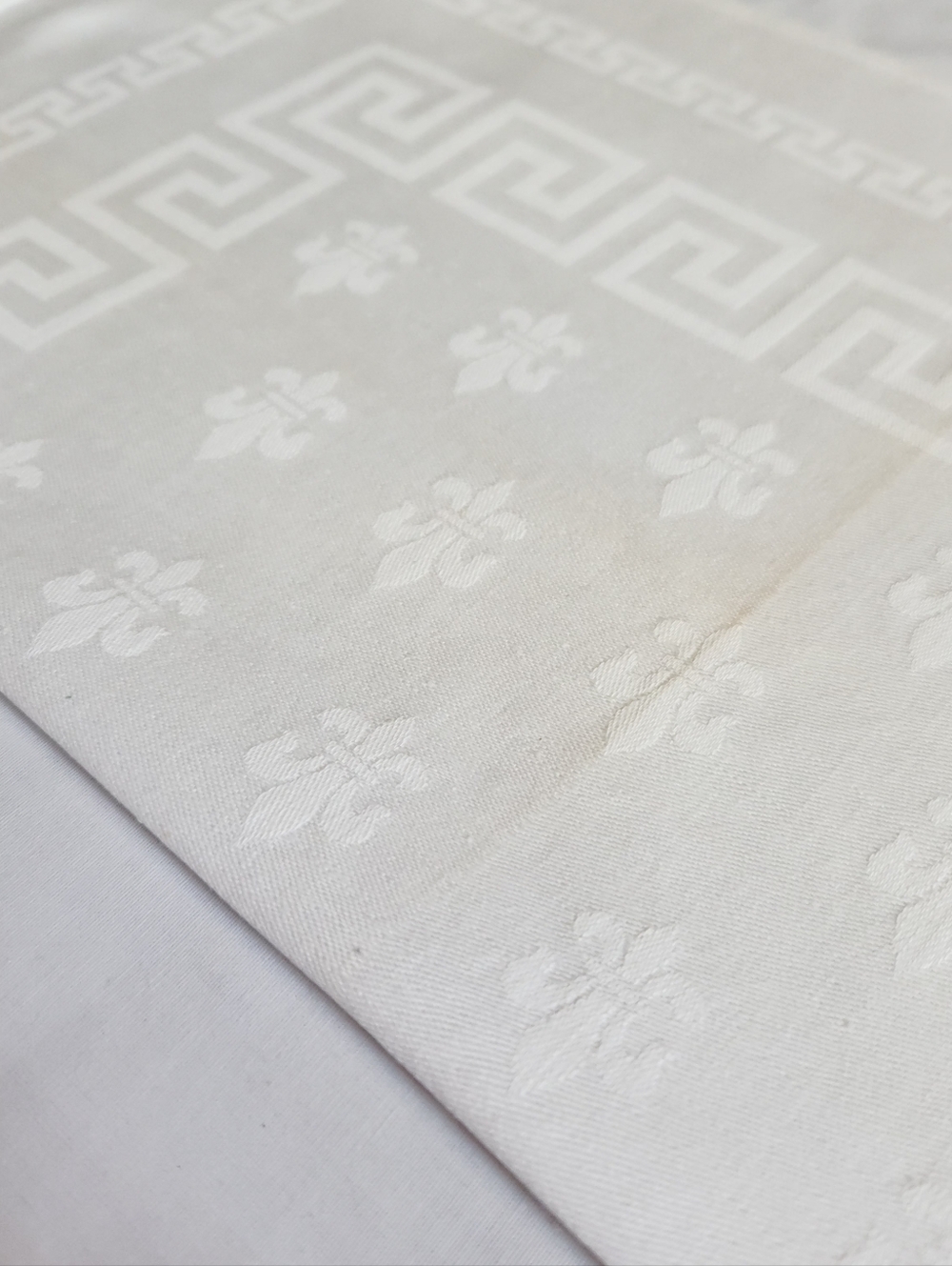 VIntage Damask Napkins Greek Key
